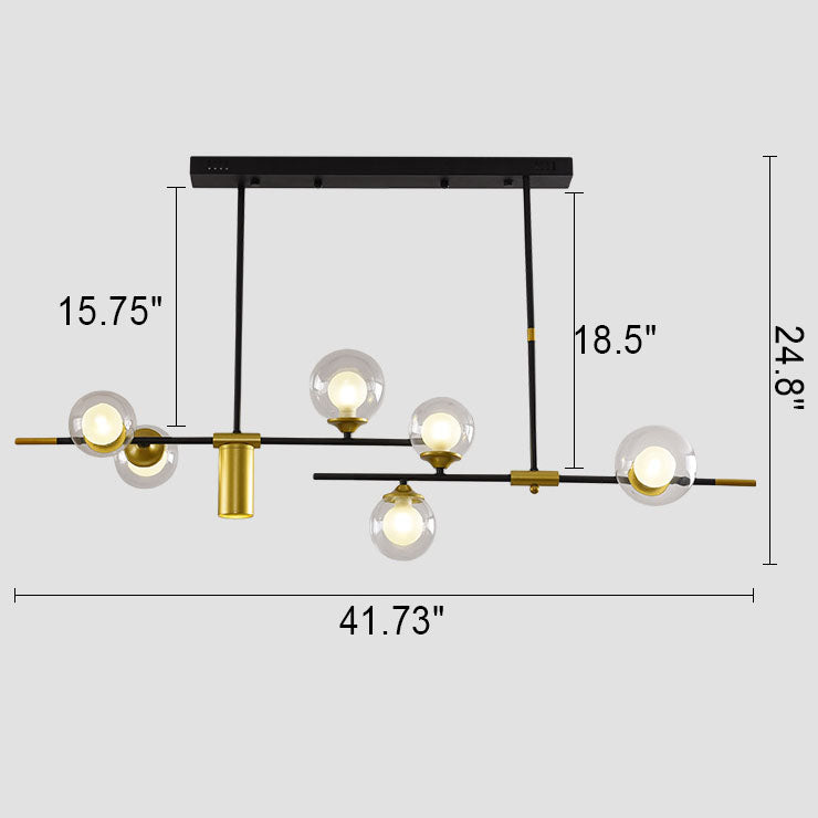 Modern Minimalist Round Ball Glass Iron LED Chandelier