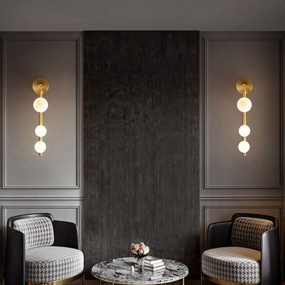 Light Luxury Creative Bead String Design 3-Light Wall Sconce Lamp