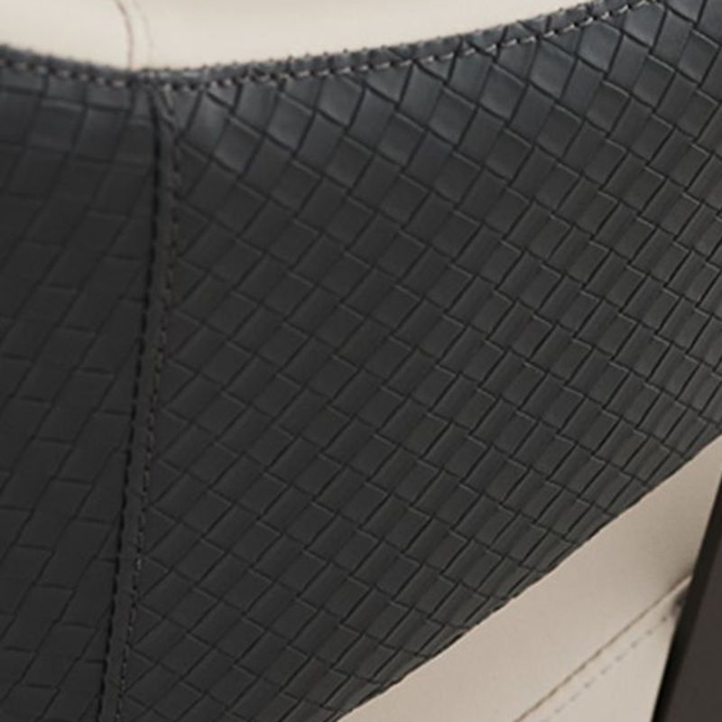 Contemporary Scandinavian PU Leather Carbon Steel Sponge Square Lozenge Dining Chair Backrest Armrest For Dining Room