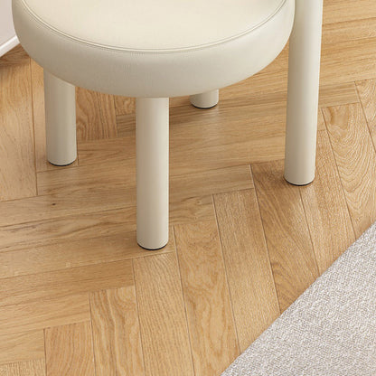 Contemporary Nordic Round Artificial Leather Iron Frame Vanity Stool Arc Back For Bedroom