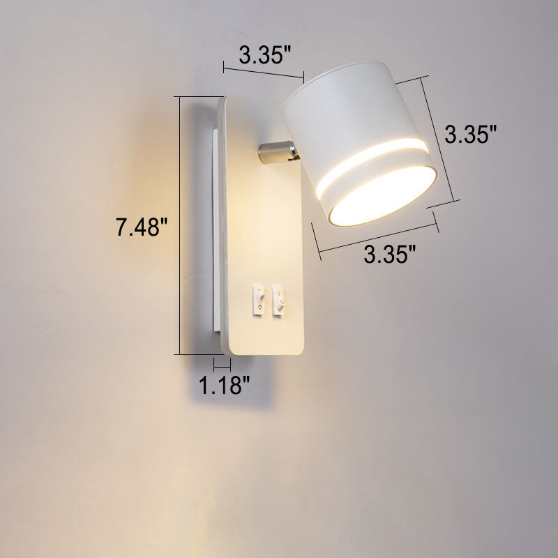 Nordic Minimalist Square Spotlight Rotatable LED Reading Wall Sconce Lamp