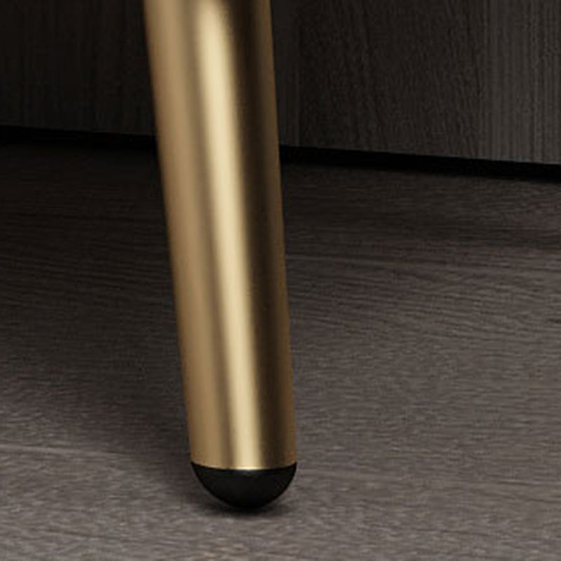 Modern Luxury Rectangular Solid Wood Microfiber Leather Hardware Nightstand 2-Drawer For Bedroom