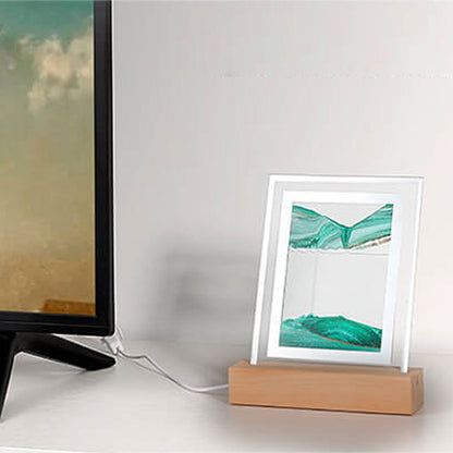 Creative Quicksand Square  LED Night Light Decorative Table Lamp