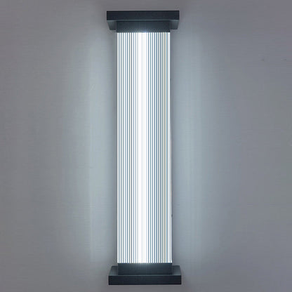Modern Minimalist Waterproof Striped Rectangle Stainless Steel Acrylic Wall Sconce Lamp For Outdoor Patio