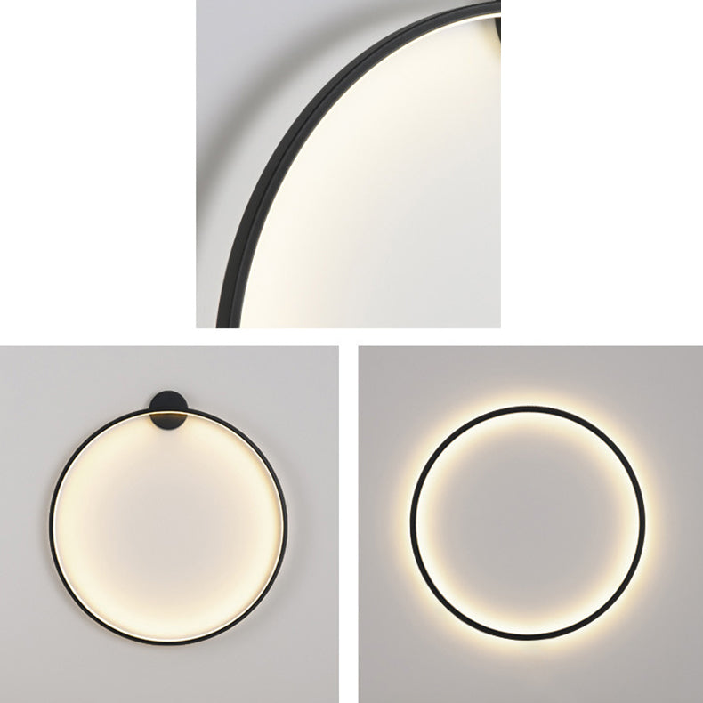 مصباح حائط LED دائري من الأكريليك والألومنيوم بتصميم عصري بسيط لغرفة النوم 