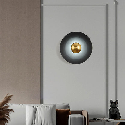 Contemporary Creative Macaron Flying Saucer Hardware LED Wall Sconce Lamp For Bedroom