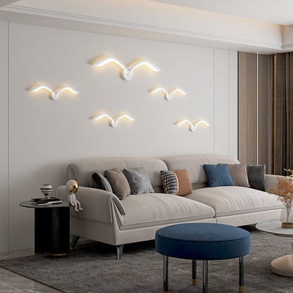 مصباح حائط LED من الأكريليك بتصميم طائر النورس بتصميم بسيط إسكندنافي 