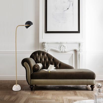 Modern Minimalist Spherical Metal Marble Adjustable Angle 1-Light Standing Floor Lamp