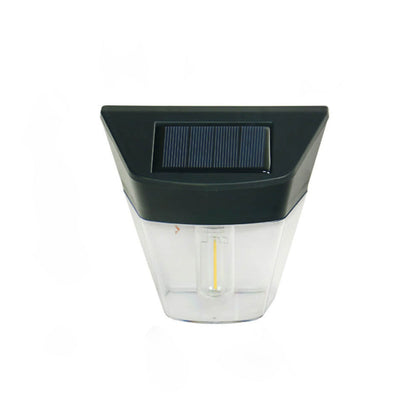 مصباح حائط LED خارجي مقاوم للماء على شكل شبه منحرف شفاف يعمل بالطاقة الشمسية من ABS 