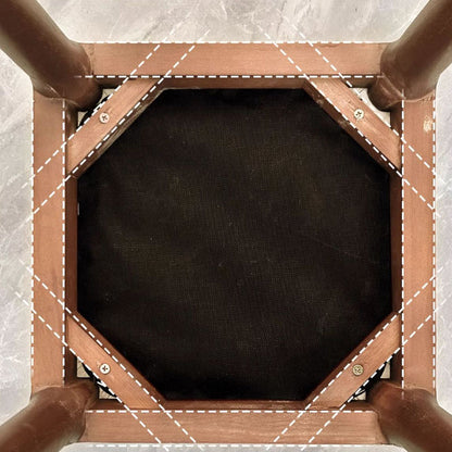 Modern Simplicity Wood Cat's Paw Leather Sponge Square Vanity Stool Backless For Bedroom