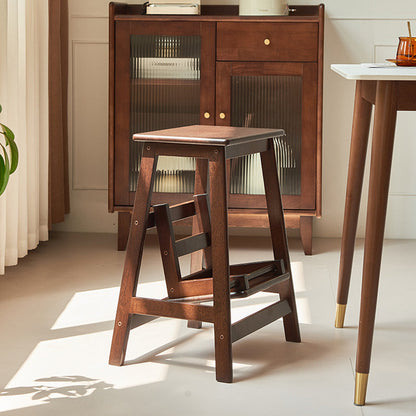 Moderner minimalistischer rechteckiger Barhocker aus Holz mit Fußstütze, ohne Rückenlehne und Armlehnen für das Esszimmer 