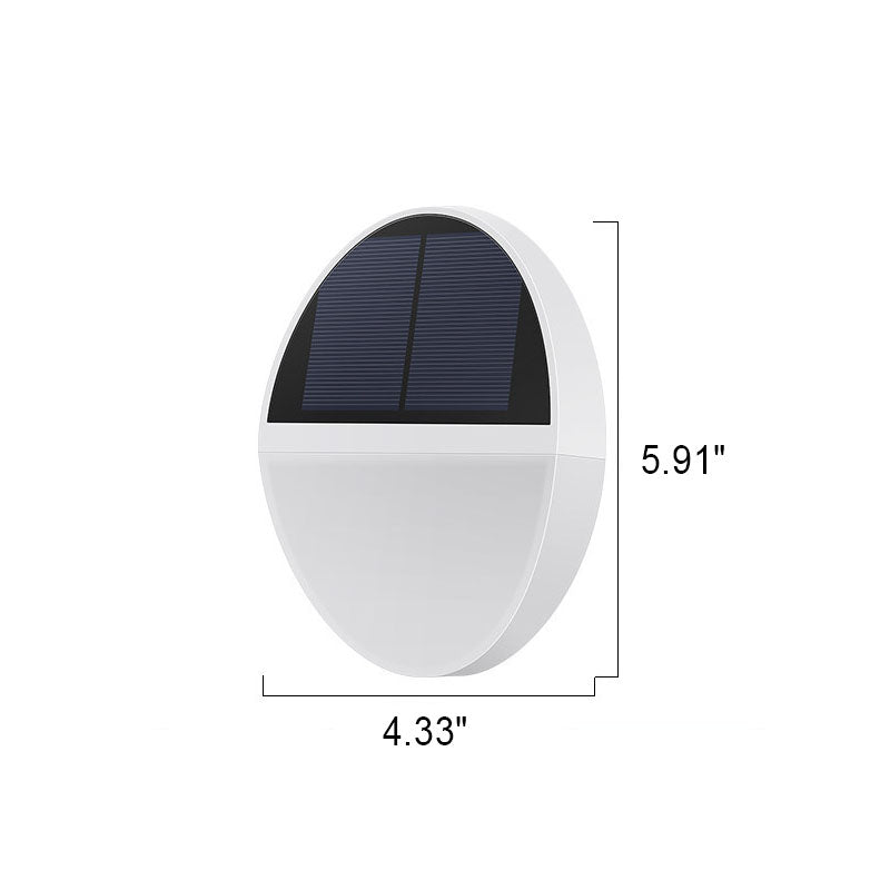 Solar Outdoor Waterproof Round Flat Body Radar Sensor LED Wall Sconce Lamp