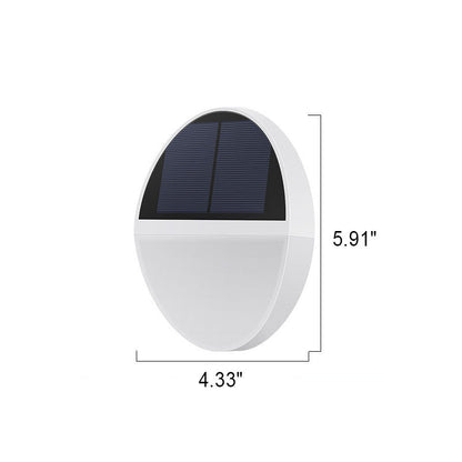 Solar Outdoor Waterproof Round Flat Body Radar Sensor LED Wall Sconce Lamp