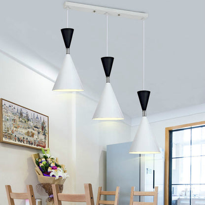 Nordic Minimalist Cone Solid Color Iron Aluminum 1-Light Pendant Light