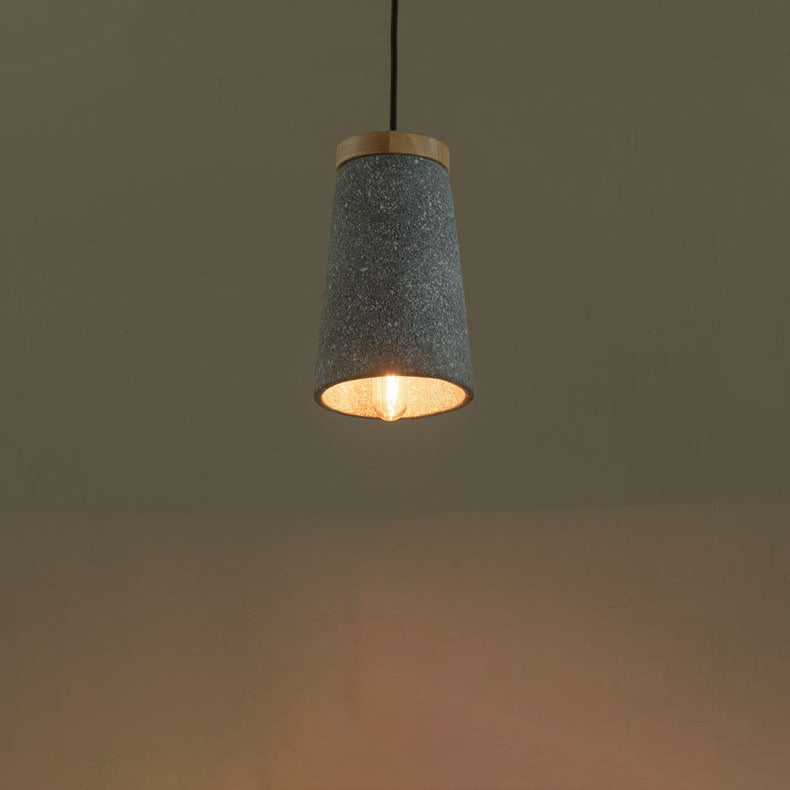 Industrial Vintage Column Cone Cement 1-Light Pendant Light