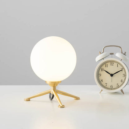Modern Simple Spherical Milky White Lampshade 1-Light Table Lamp