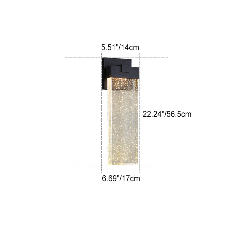 Modern Simplicity Waterproof Aluminum Crystal Rectangular LED Wall Sconce Lamp For Outdoor Patio