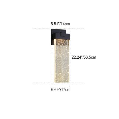 Modern Simplicity Waterproof Aluminum Crystal Rectangular LED Wall Sconce Lamp For Outdoor Patio