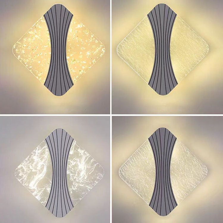 Modern Minimalist Round Diamond Hardware Acrylic LED Wall Sconce Lamp For Bedroom