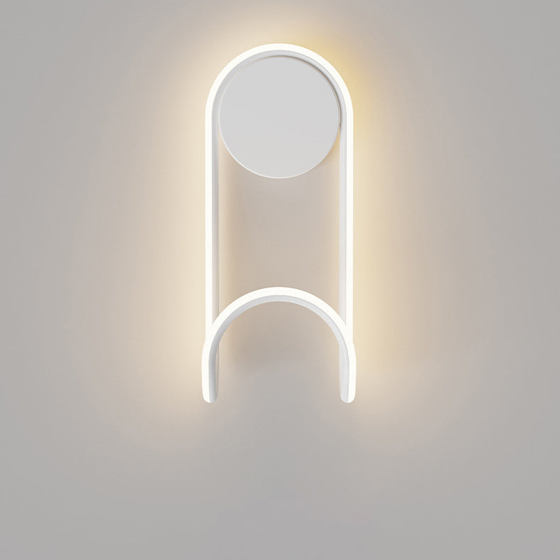 مصباح حائطي عصري من الحديد والألومنيوم والأكريليك بتصميم دائري مع خطاف LED لغرفة النوم 
