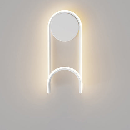 مصباح حائطي عصري من الحديد والألومنيوم والأكريليك بتصميم دائري مع خطاف LED لغرفة النوم 