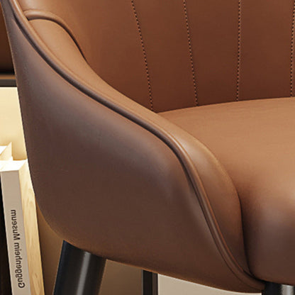 Contemporary Scandinavian PU Leather Carbon Steel Sponge Latex Square Dining Chair Backrest For Dining Room