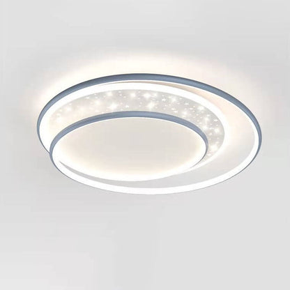 Modern Creative Children's Round Star Aluminum Acrylic LED Flush Mount Lighting