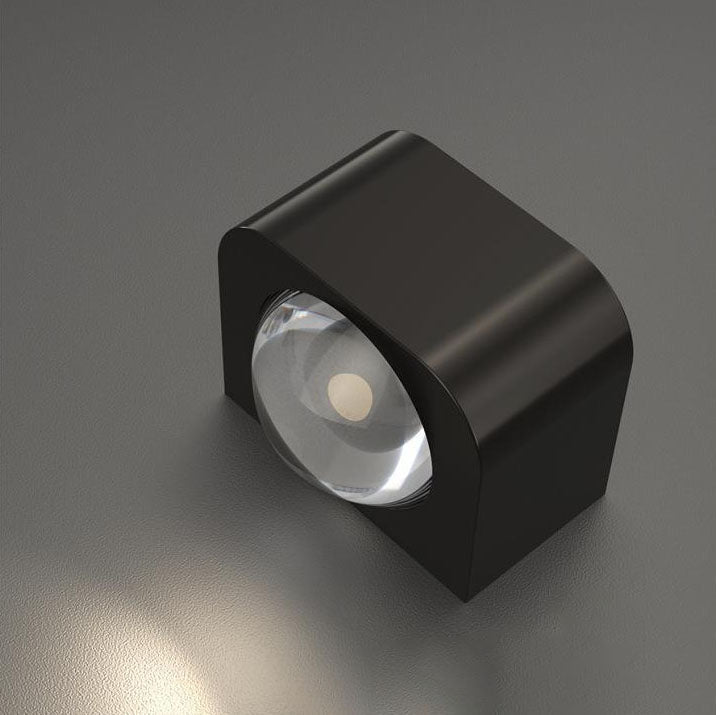 Modern Minimalist Copper Rounded Cuboid Up And Down Luminous LED Wall Sconce Lamp For Bedroom