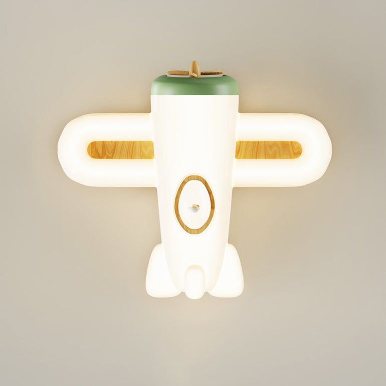 Modern Simplicity Kids Iron PE Plane LED Flush Mount Ceiling Light For Bedroom