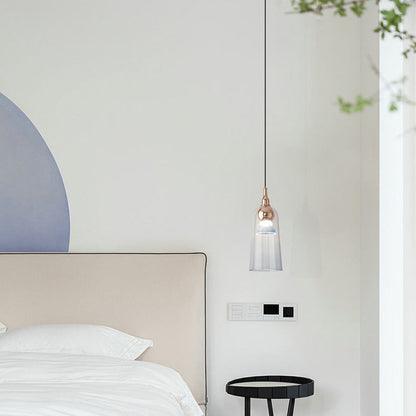 Contemporary Nordic Gradient Acrylic Cup Shade Aluminum LED Pendant Light For Dining Room