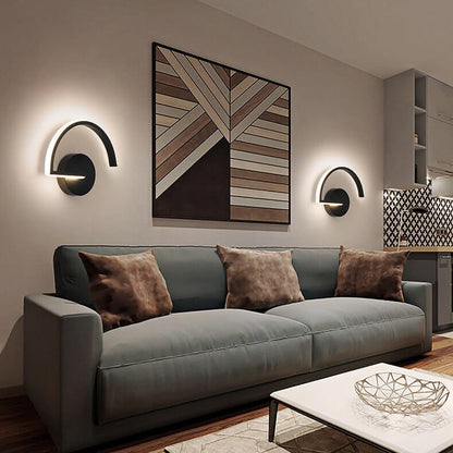 Modern Creative Half Round Iron LED Wall Sconce Lamp