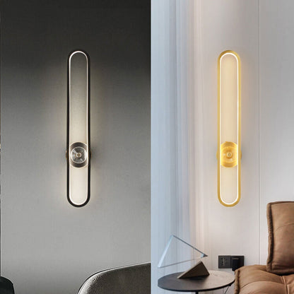 مصباح حائط LED فاخر من Nordic Light مزود بحلقة طويلة من النحاس بالكامل 