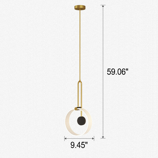 مصباح معلق LED طويل الخط بتصميم حلقة إبداعية فاخرة من Nordic Light 