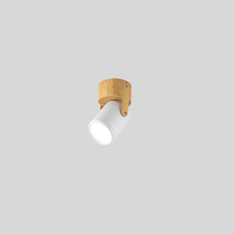 Minimalist Wooden Long Spotlight Track Light 1/3 Light LED Flush Mount Ceiling Light