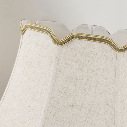 Traditional Chinese Vase Base Trapezoidal Ceramic Fabric 1-Light Table Lamp For Bedroom