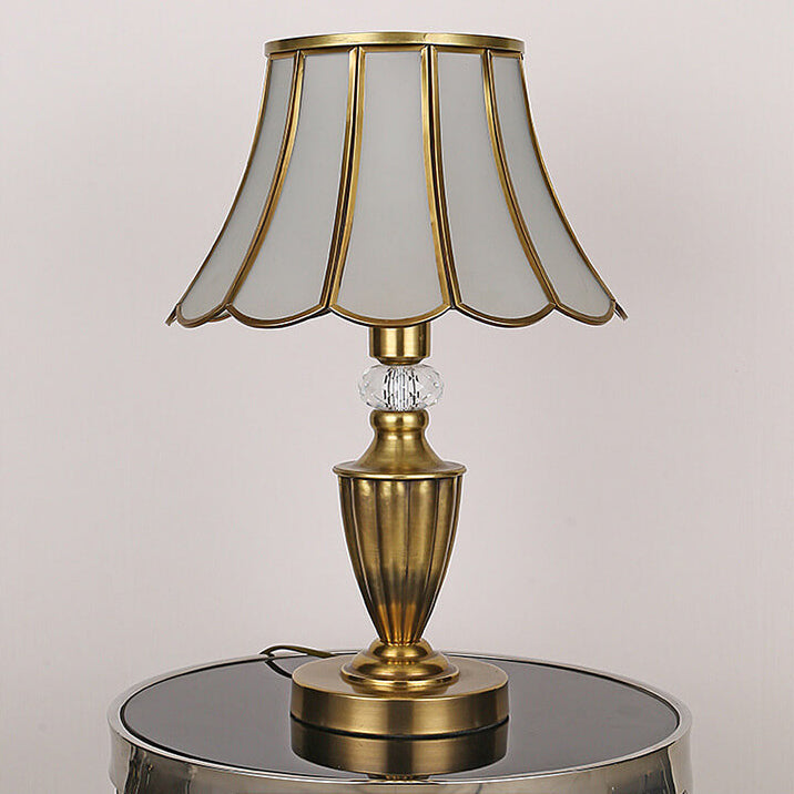 Modern Chinese Luxury Glass Copper 1-Light Table Lamp
