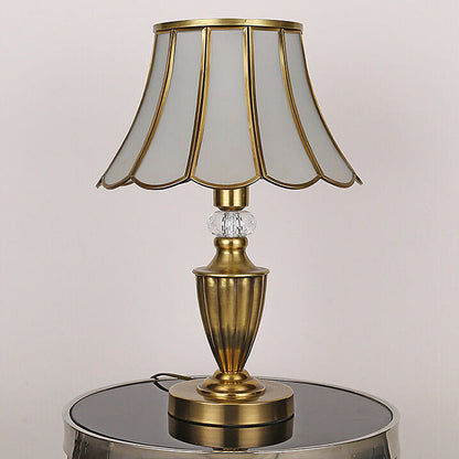 Modern Chinese Luxury Glass Copper 1-Light Table Lamp