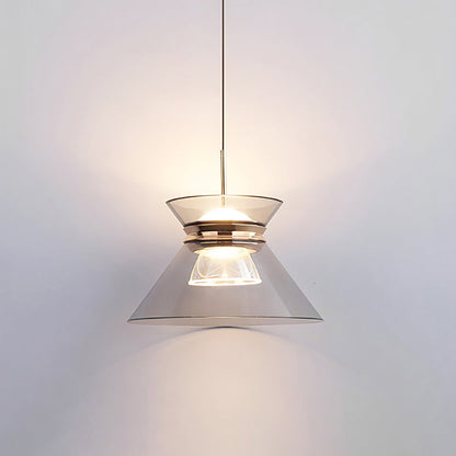 مصباح LED بتصميم الساعة الرملية المدبب المصنوع من الألومنيوم والأكريليك بتصميم بسيط وعصري لوضعه بجانب السرير 