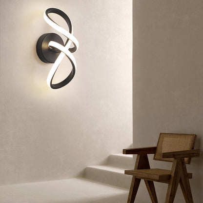 مصباح حائط LED من الألومنيوم بتصميم خط ملتوي بسيط على الطراز الاسكندنافي 