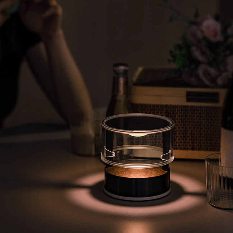 Modern Simplicity PMMA PC Stainless Steel Aluminum Cylinder LED Table Lamp For Bedside