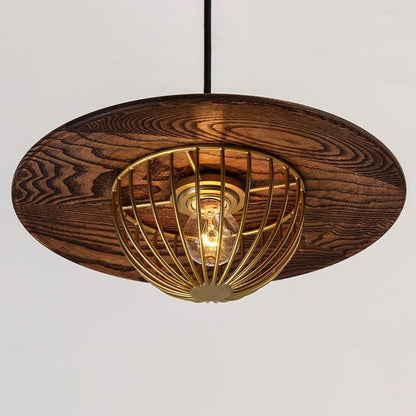 Industrial Simple Light Luxury Wooden Disc 1/2/3-Light Island Light Chandelier