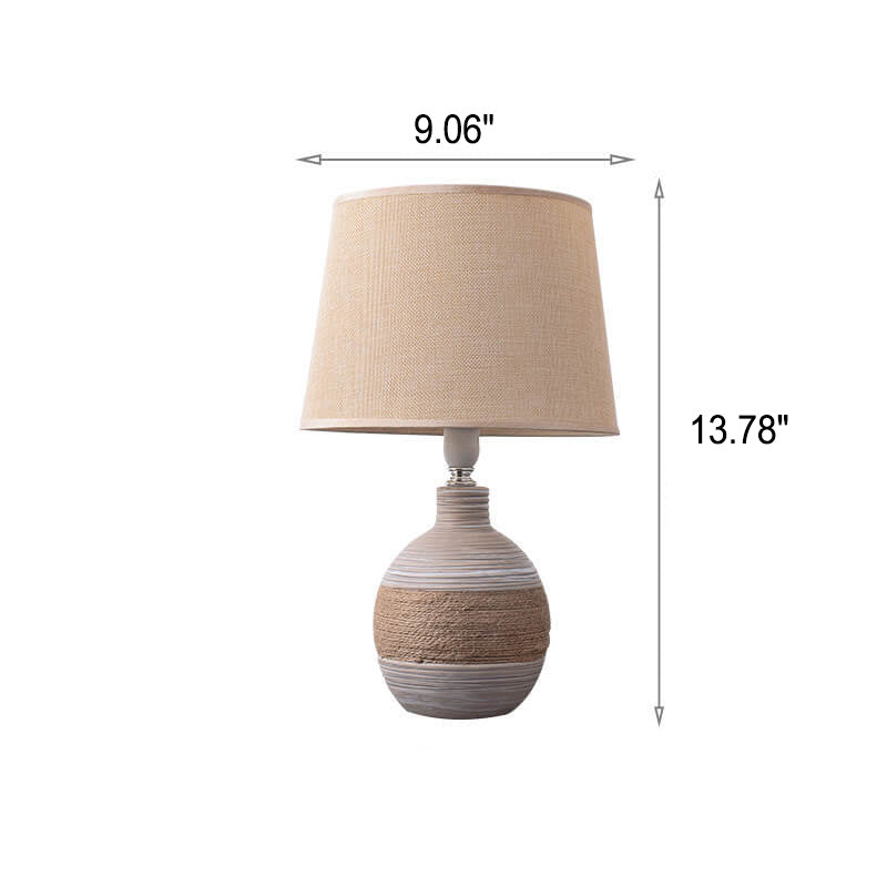 European Style Twine Fabric Ceramic Base 1-Light Table Lamp