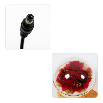 Creative Permanent Flower Night Light Smart Bluetooth Speaker LED Wireless Rechargeable Table Lamp