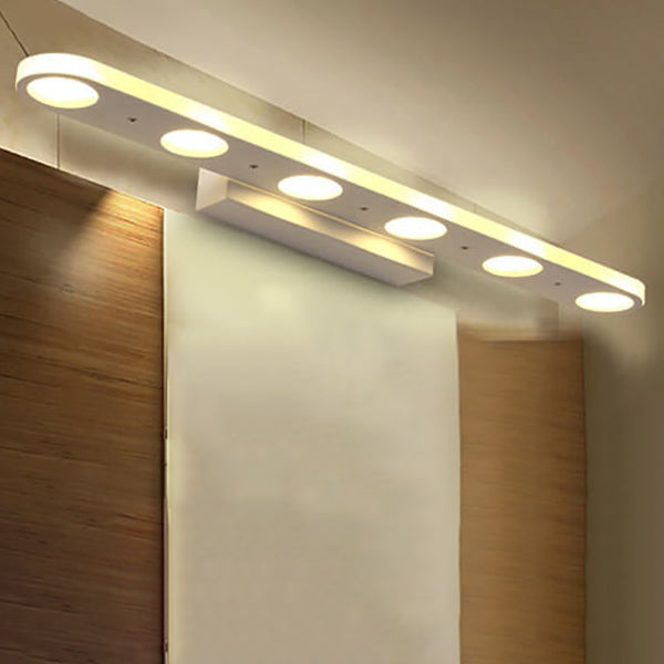Modern Simple White Long Oval Acrylic Vanity Light 4/6 Light Wall Sconce Lamp