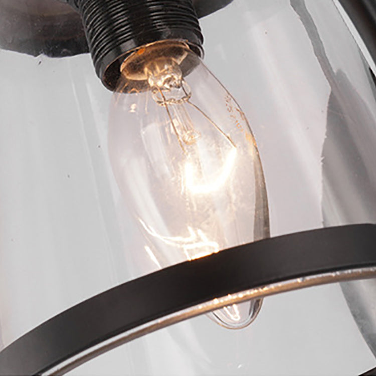 Contemporary Industrial Iron Glass Round Shade 1-Light Waterproof Wall Sconce Lamp For Hallway