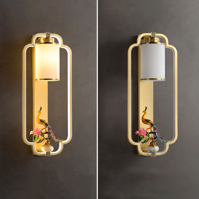 مصباح حائط LED بتصميم عقدة حلقية من النحاس الصيني الحديث 