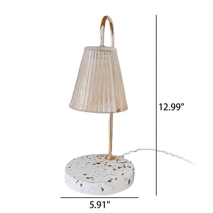 Vintage Glass Terrazzo Base 1-Light Melting Wax Table Lamp