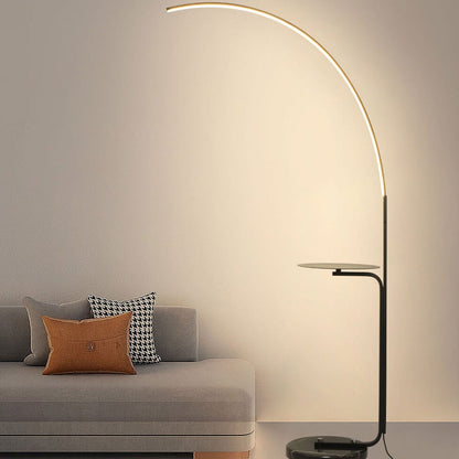 Nordic Minimalist Line Bending with Tray LED Standing Floor Lamp