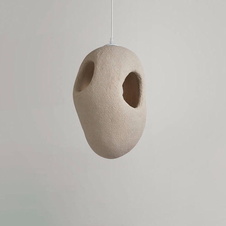 Japanese Wabi-sabi Resin Geometric Circle 1-Light Pendant Light