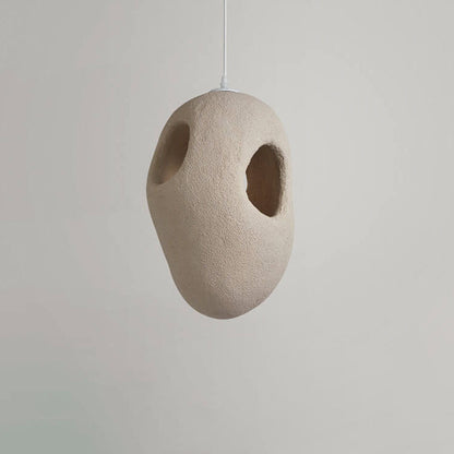 Japanese Wabi-sabi Resin Geometric Circle 1-Light Pendant Light